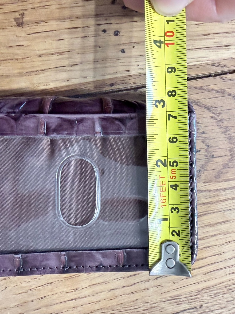 Brahmin Plum Croc-Embossed Leather Key Ring Wallet - Picture 6 of 10